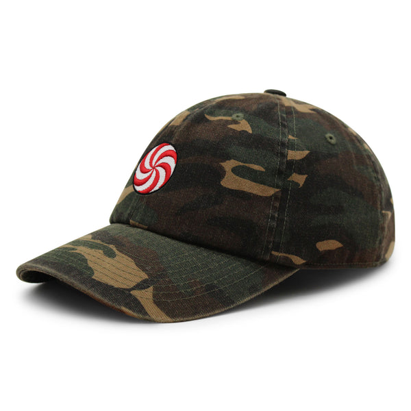 Peppermint Swirl Candy Premium Dad Hat Embroidered Baseball Cap Foodie