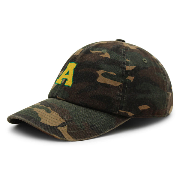 Initial A College Letter Premium Dad Hat Embroidered Cotton Baseball Cap Yellow Alphabet