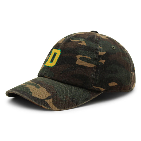 Initial D College Letter Premium Dad Hat Embroidered Cotton Baseball Cap Yellow Alphabet