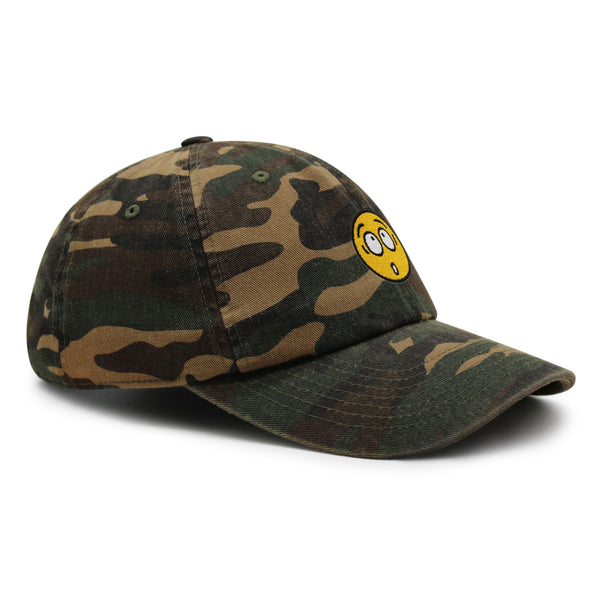 Surprised Face Emoji Premium Dad Hat Embroidered Baseball Cap Silly