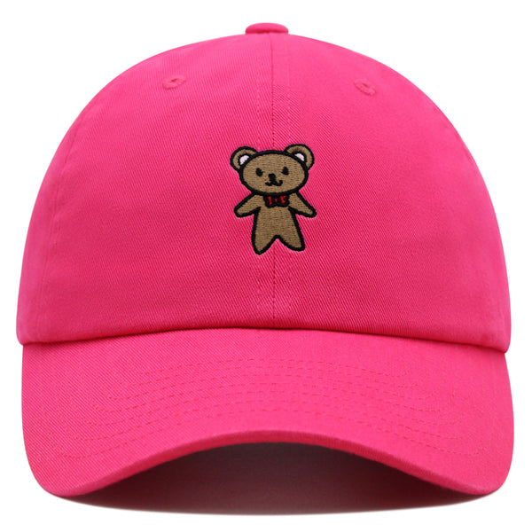 Teddy Bear Premium Dad Hat Embroidered Baseball Cap Ribbon Brown