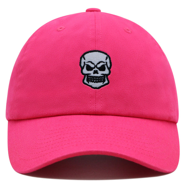 Skull Front View Premium Dad Hat Embroidered Baseball Cap Grunge