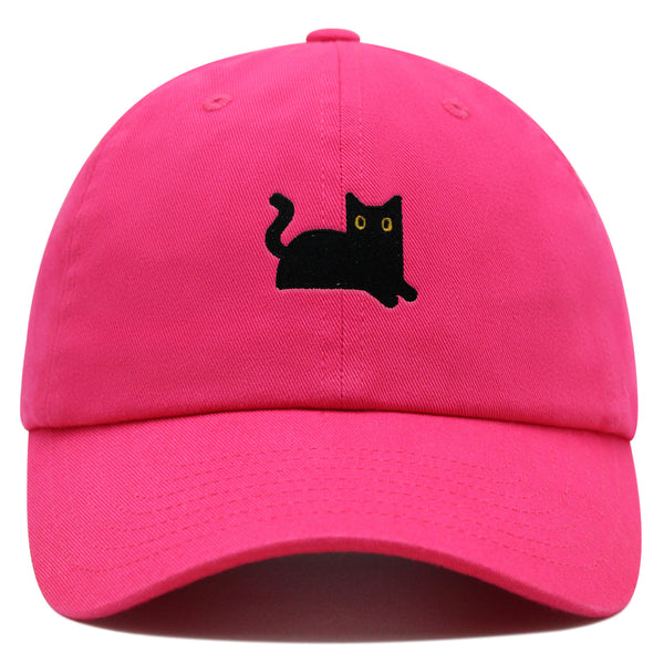 Black Cat Premium Dad Hat Embroidered Baseball Cap Cat Mom