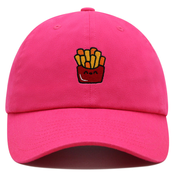 Smiling French Fries Premium Dad Hat Embroidered Baseball Cap Chips Fast Food