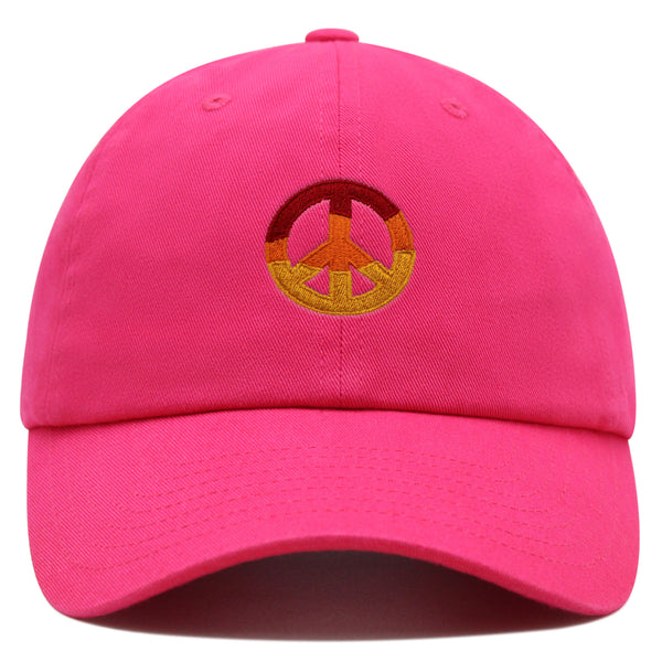 Peace Symbol Premium Dad Hat Embroidered Baseball Cap Hippie Logo