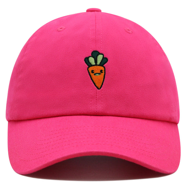 Smiling Carrot Premium Dad Hat Embroidered Baseball Cap Vegetable Vegan