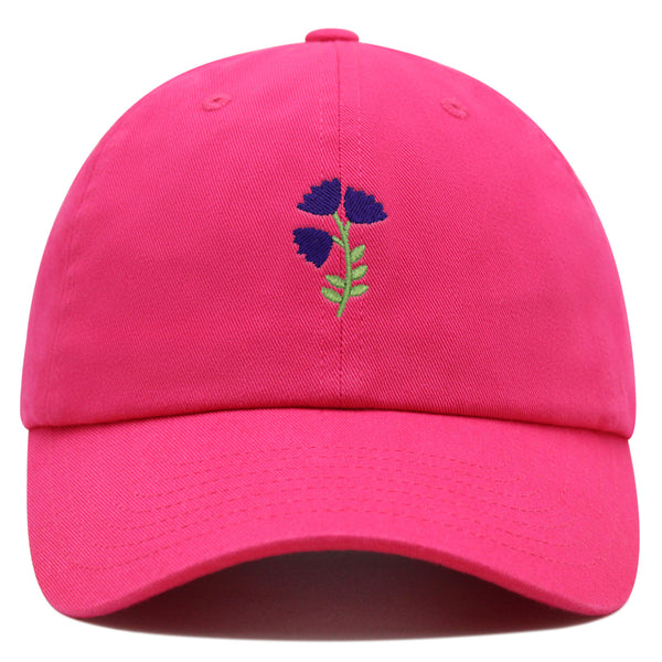 Purple flower Premium Dad Hat Embroidered Baseball Cap Purple Floral