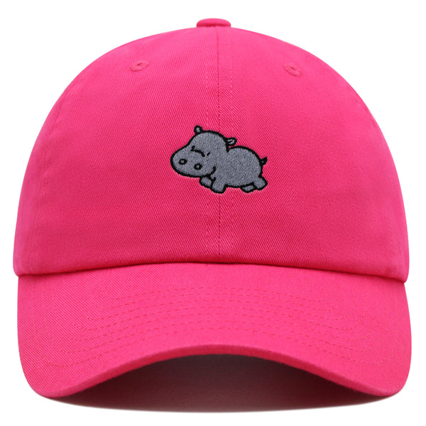 Cute Hippo Premium Dad Hat Embroidered Baseball Cap Hippopotamus Zoo