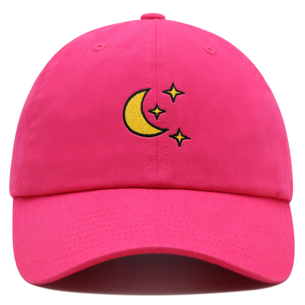 Moon Premium Dad Hat Embroidered Baseball Cap Space Sky Night