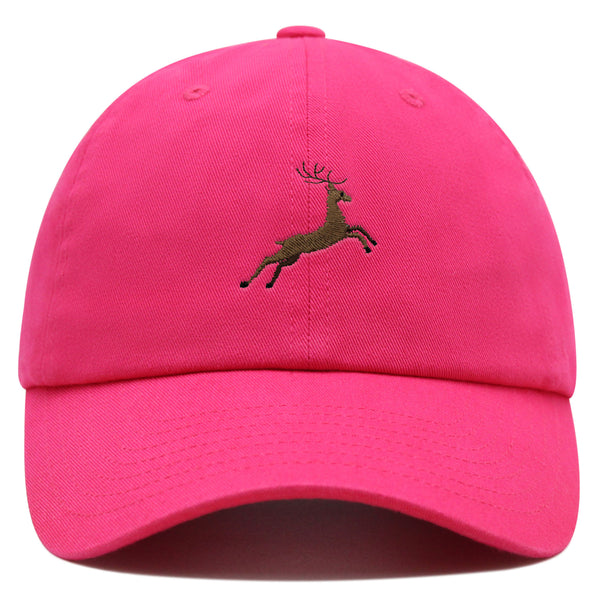 Deer Premium Dad Hat Embroidered Baseball Cap Hunting Jumping