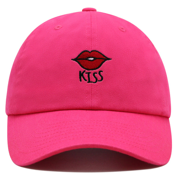 Kiss Lips Premium Dad Hat Embroidered Baseball Cap Love Red