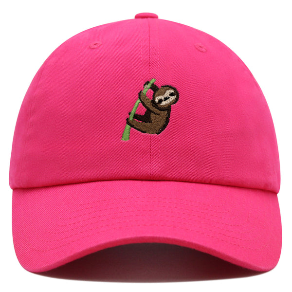 Sloth Premium Dad Hat Embroidered Baseball Cap Animal Tree