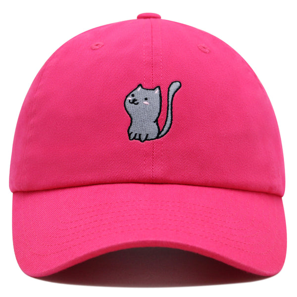 Meow Premium Dad Hat Embroidered Baseball Cap Cat Kitty