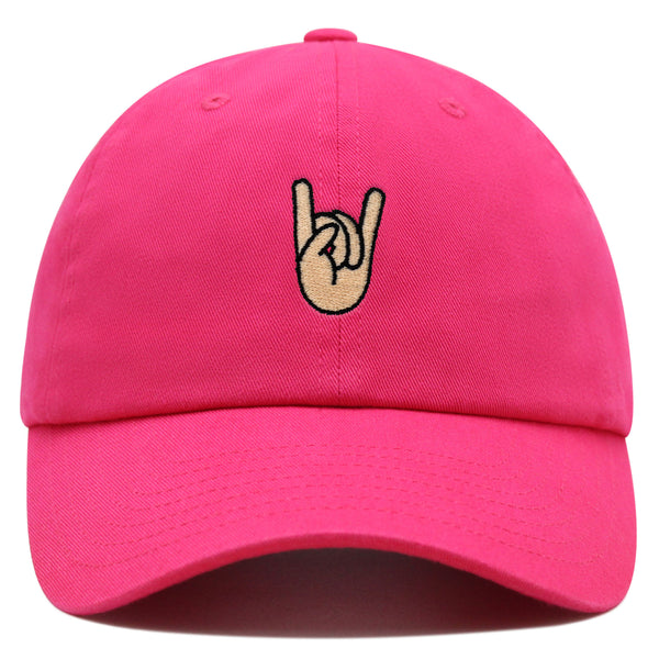 Rock and Roll Premium Dad Hat Embroidered Baseball Cap Hand Sign Peace