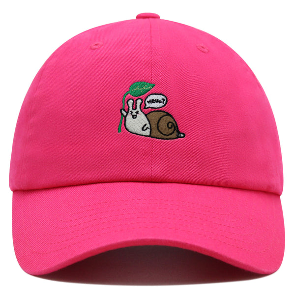 Hello Snail Premium Dad Hat Embroidered Baseball Cap Cute Character