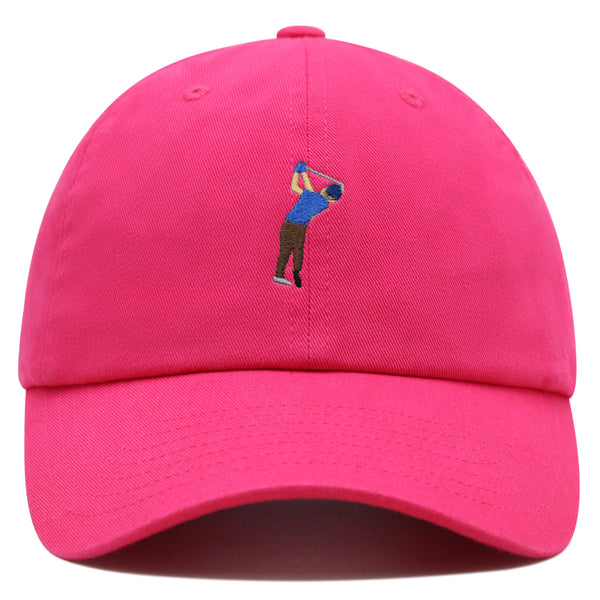 Golfer Premium Dad Hat Embroidered Baseball Cap Gold Swing