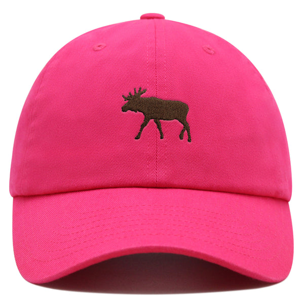 Moose Premium Dad Hat Embroidered Baseball Cap Elk Hunting