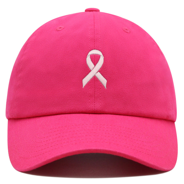 Pink Ribbon Premium Dad Hat Embroidered Baseball Cap Breast Cancer