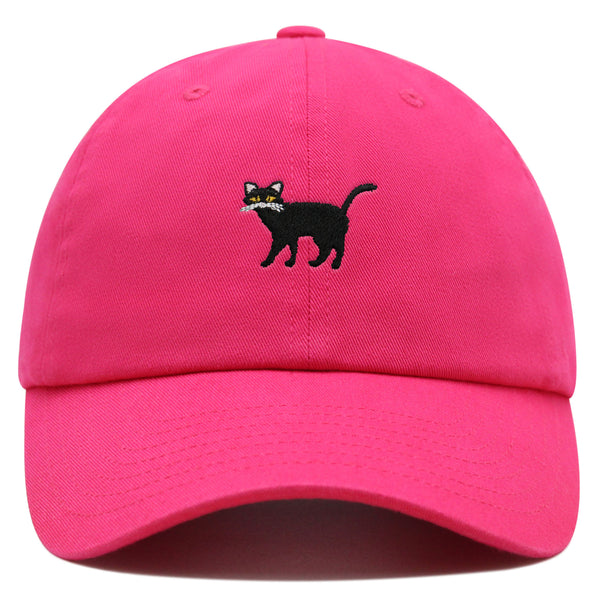 Black Cat Premium Dad Hat Embroidered Baseball Cap Cute Kitty