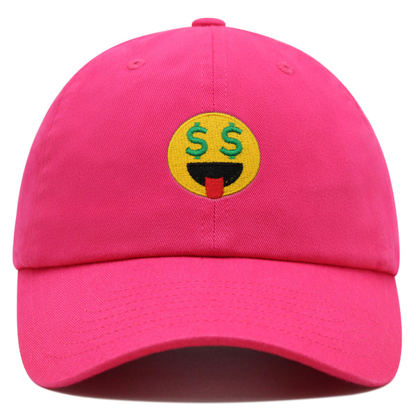 Money Eyes Emoji Premium Dad Hat Embroidered Baseball Cap Funny