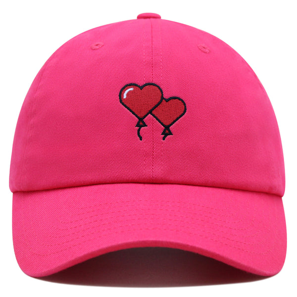 Heart Balloon Premium Dad Hat Embroidered Baseball Cap Red Ballon