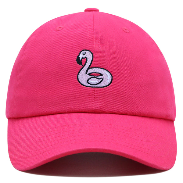 Flamingo Pool Float Premium Dad Hat Embroidered Baseball Cap Water Toy