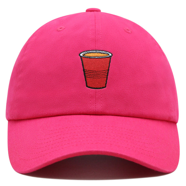 Red Beer Cup Premium Dad Hat Embroidered Baseball Cap Ping Pong Cup