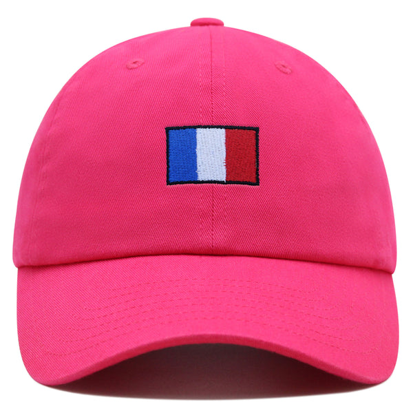 France Flag Premium Dad Hat Embroidered Cotton Baseball Cap Soccer