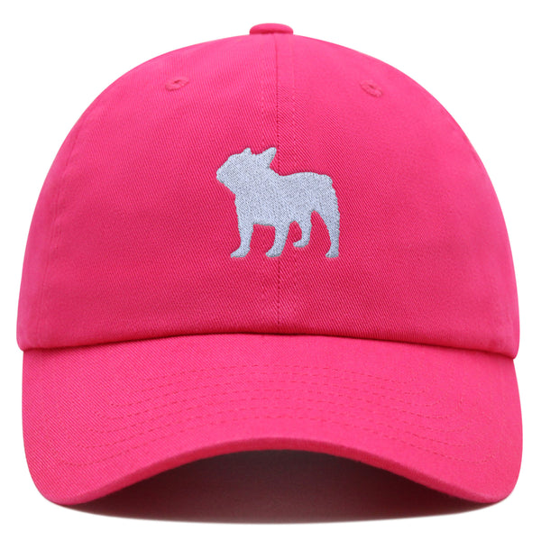 French Bulldog Silhouette Premium Dad Hat Embroidered Cotton Baseball Cap Outline