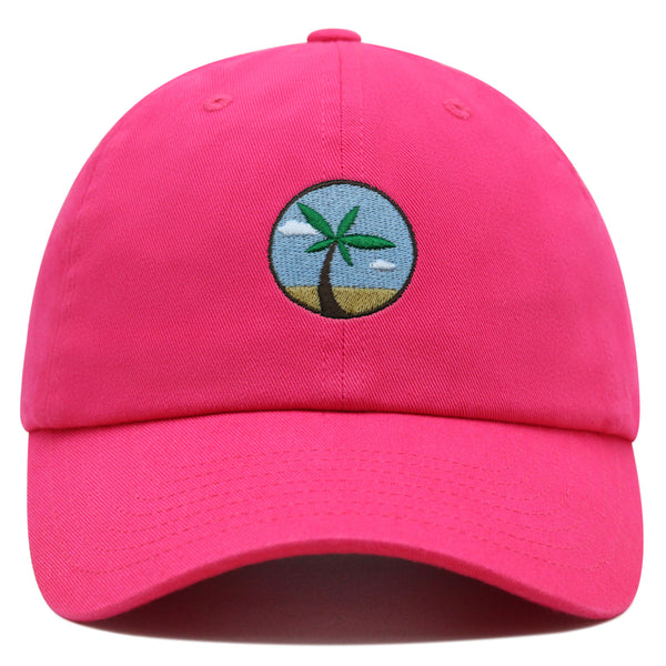 Oasis Palm Tree Premium Dad Hat Embroidered Cotton Baseball Cap