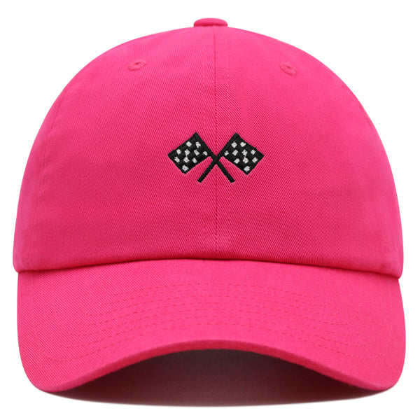 Racing Flag Premium Dad Hat Embroidered Cotton Baseball Cap Racer Speed