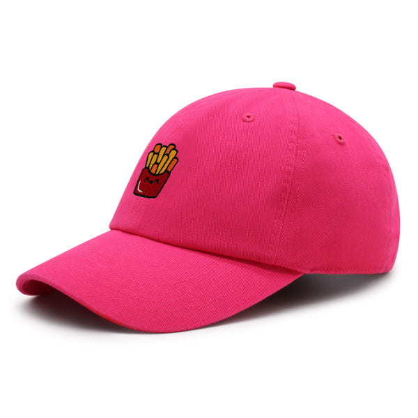 Smiling French Fries Premium Dad Hat Embroidered Baseball Cap Chips Fast Food