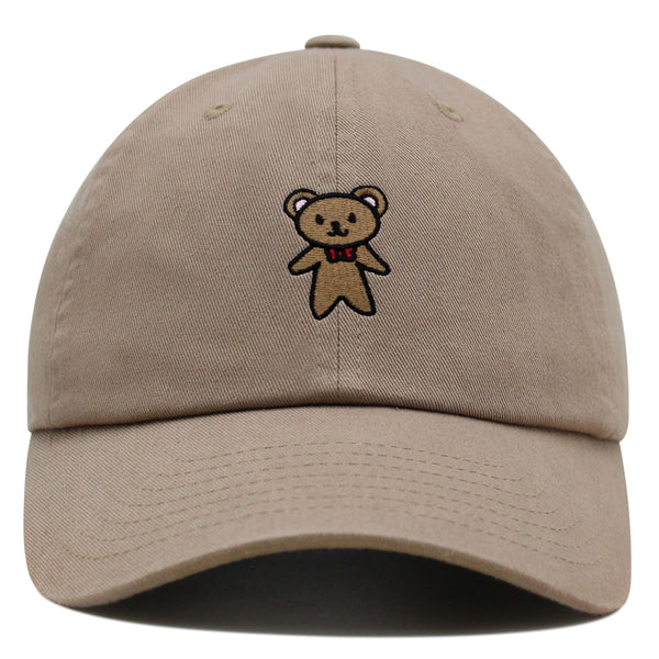 Teddy Bear Premium Dad Hat Embroidered Baseball Cap Ribbon Brown