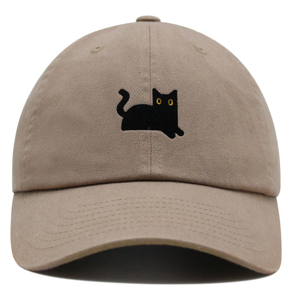 Black Cat Premium Dad Hat Embroidered Baseball Cap Cat Mom