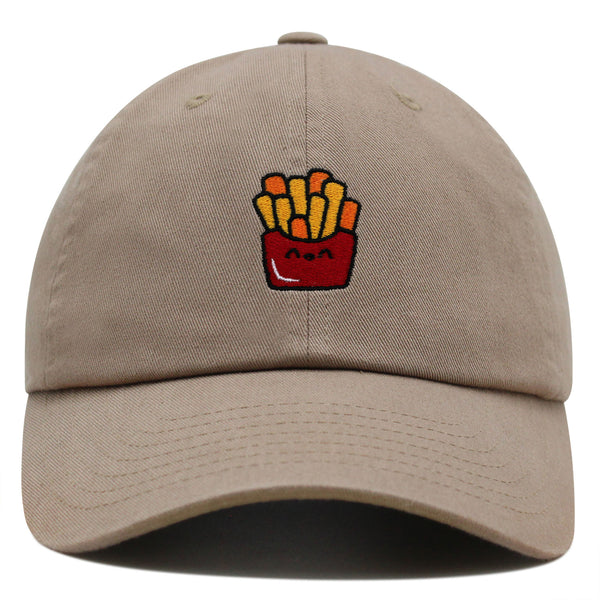 Smiling French Fries Premium Dad Hat Embroidered Baseball Cap Chips Fast Food