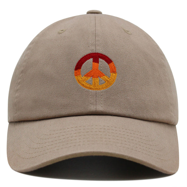 Peace Symbol Premium Dad Hat Embroidered Baseball Cap Hippie Logo