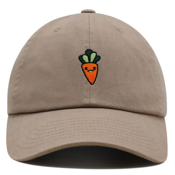 Smiling Carrot Premium Dad Hat Embroidered Baseball Cap Vegetable Vegan