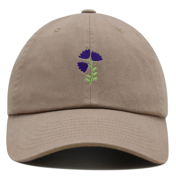 Purple flower Premium Dad Hat Embroidered Baseball Cap Purple Floral