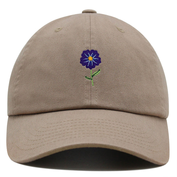 Flower Premium Dad Hat Embroidered Baseball Cap Floral Purple