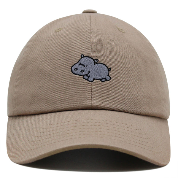 Cute Hippo Premium Dad Hat Embroidered Baseball Cap Hippopotamus Zoo