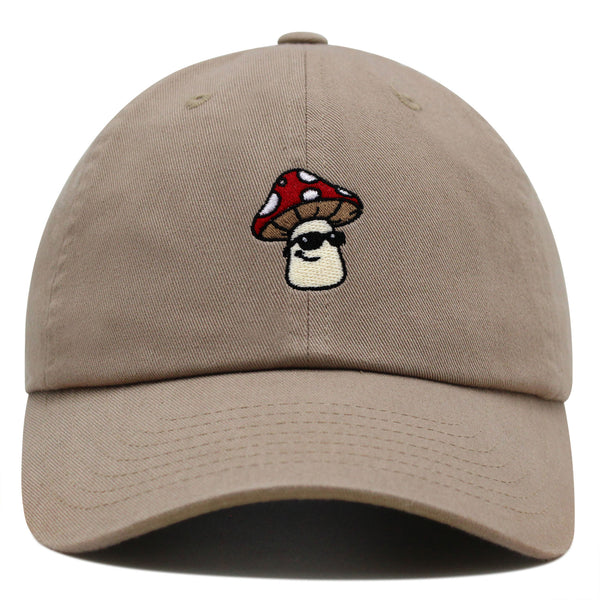 Mushroom with Sunglasses Premium Dad Hat Embroidered Baseball Cap Cool Funny