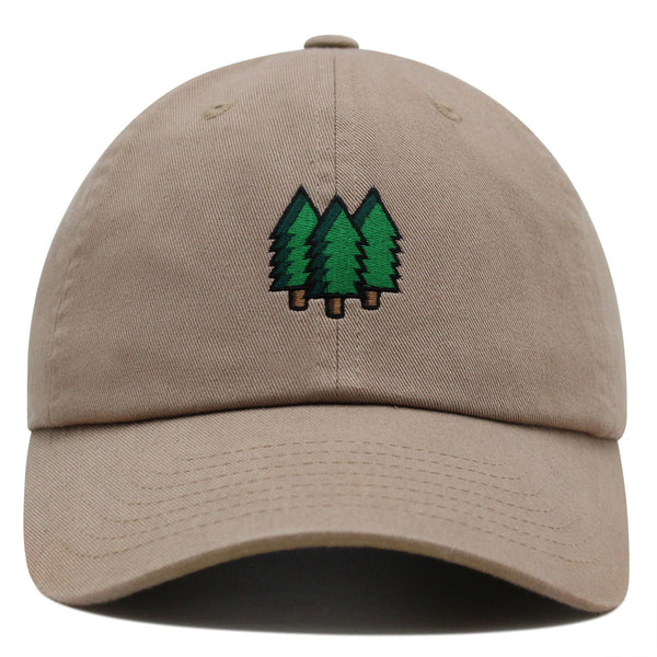 Trees Premium Dad Hat Embroidered Baseball Cap Forest Hiking