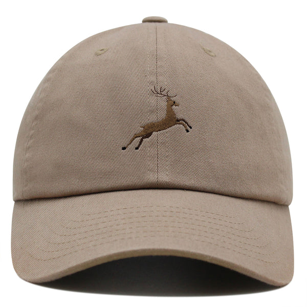 Deer Premium Dad Hat Embroidered Baseball Cap Hunting Jumping