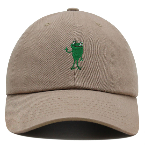 Frog Hi! Premium Dad Hat Embroidered Baseball Cap Cute