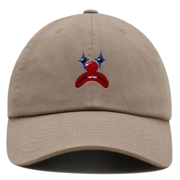 Clown Face Premium Dad Hat Embroidered Baseball Cap Circus Sad