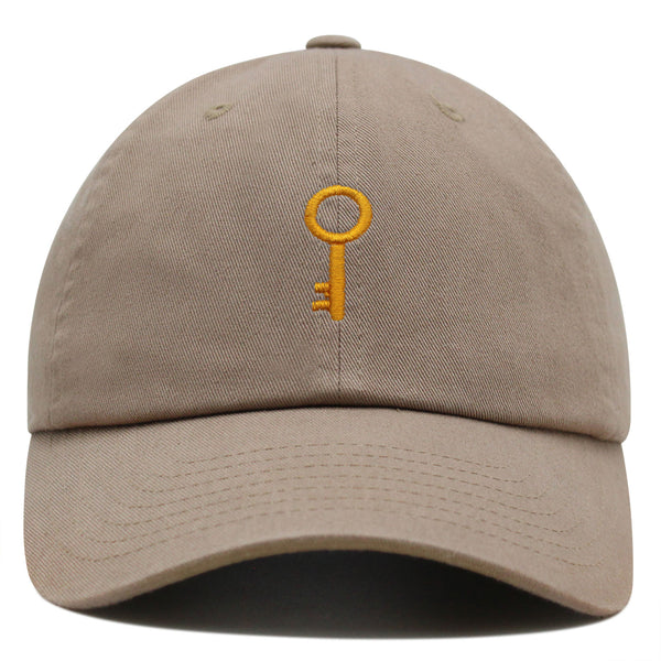 Golden Key Premium Dad Hat Embroidered Baseball Cap Key Door