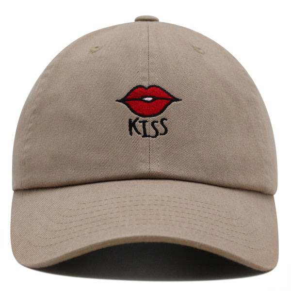 Kiss Lips Premium Dad Hat Embroidered Baseball Cap Love Red