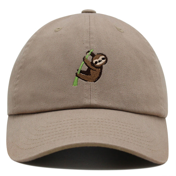 Sloth Premium Dad Hat Embroidered Baseball Cap Animal Tree