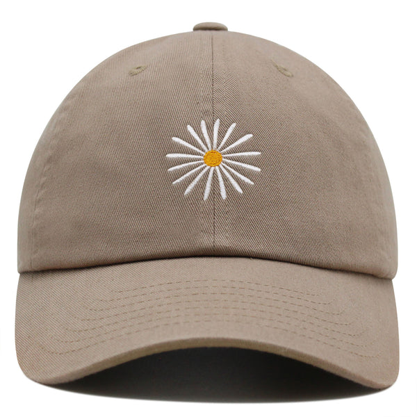 Daisy Premium Dad Hat Embroidered Baseball Cap Flower White