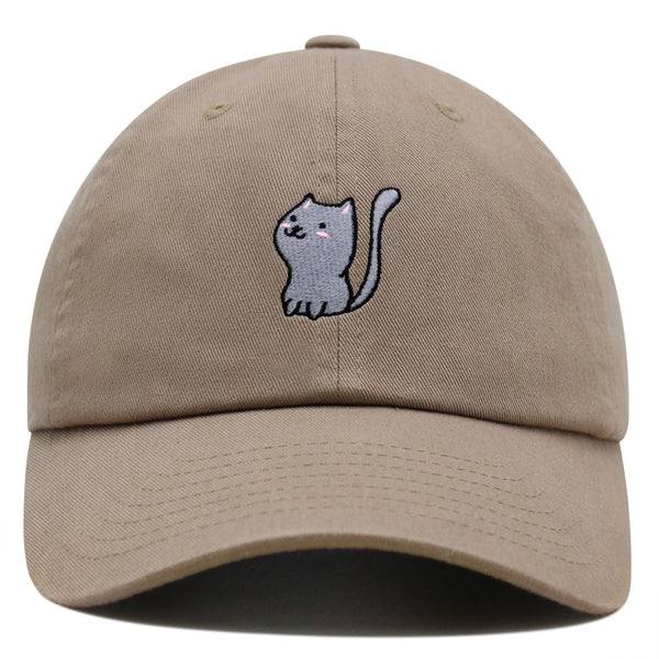 Meow Premium Dad Hat Embroidered Baseball Cap Cat Kitty